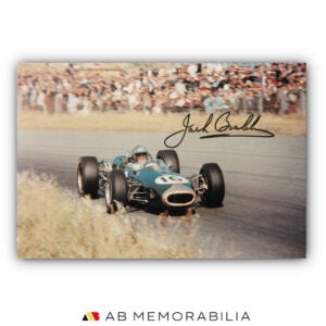 Jack Brabham Signed Autograph Photograph Memorabilia, Pictured winning the 1966 F1 World Championship