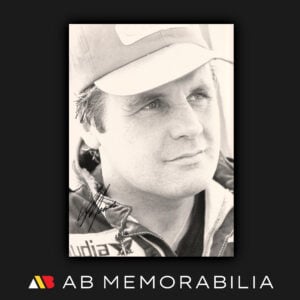 Alan Jones signed photograph portrait – 1980 Formula 1 World Champion Williams F1 autograph, rare f1 memorabilia with certificate of authenticity