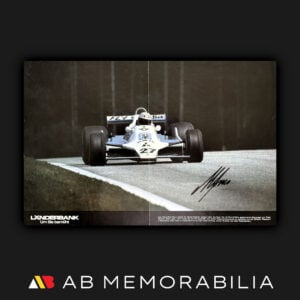 Alan Jones signed 1979 Williams FW07 Formula One poster with black autograph