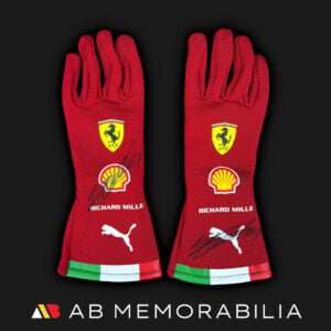 Charles Leclerc signed 2026 Monaco Grand Prix race-allocated Ferrari gloves. For Charles Use and autographed memorabilia.