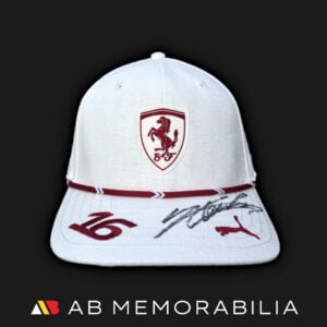 Charles Leclerc Memorabilia Signature on 2026 Monaco Cap F1 Ferrari