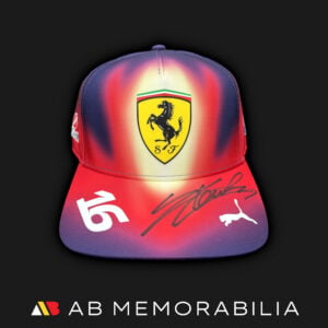 Charles Leclerc memorabilia personal tailored Puma Pro Athlete Not for sale Ferrari China 2026 cap. Autographed on peak with perfect signature