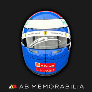 Charles Leclerc signed 2021 Monaco 1:2 scale helmet with silver visor autograph