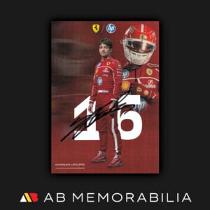 Charles Leclerc Memorabilia Ferrari Drivercard Signed F1 2025. Leclerc autographed Number 16 Ferrari HP Driver card