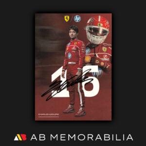 Charles Leclerc Memorabilia Ferrari Drivercard Signed F1 2025. Leclerc autographed Number 16 Ferrari HP Driver card