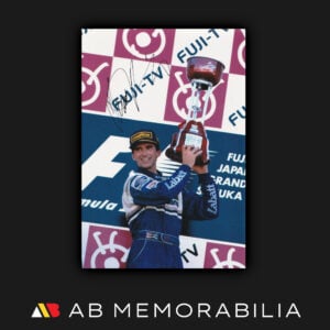 Damon Hill Autograph Signed Photograph Memorabilia. Williams F1 1996 Suzuka Japanese Grand Prix