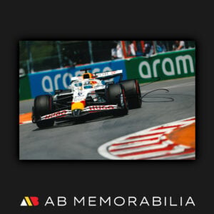 Isack Hadjar Signed Rookie F1 Racing Bulls photograph. Autograph in black ink and AB Memorabilia certification
