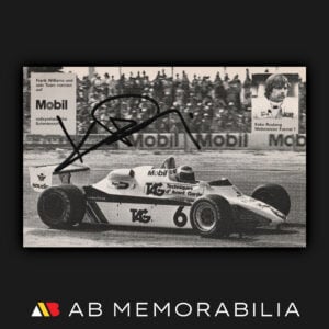 Signed Keke Rosberg Autograph 1982 Formula One World Champion with William F1. Keke Rosberg Memorabilia