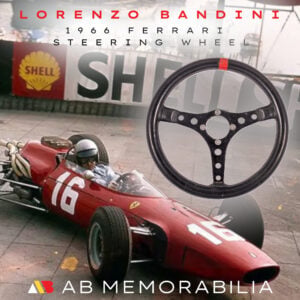 Original Race Used Ferrari 312 1966 F1 Steering wheel by Lorenzo Bandini. Authentic Ferrari Memorabilia