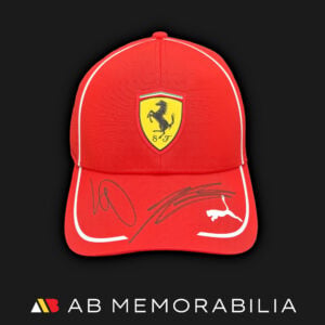Lewis Hamilton and Charles Leclerc Signed 2026 Ferrari Cap, personal drivers cap and not available to public for sale. Autographed by both Scuderia drivers to the peak