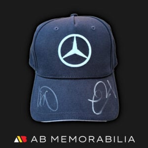 Lewis Hamilton and Nico Rosberg signed Mercedes AMG F1 Cap Memorabilia with perfect autographs