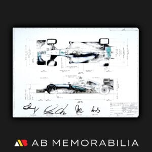 2016 Mercedes W07 F1 Signed Lewis Hamilton & Nico Rosberg Autograph Mercedes F1 Memorabilia