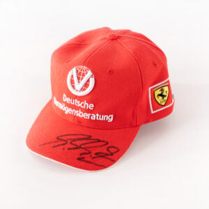 Michael Schumacher Signed Ferrari 2000 Cap. Schumacher personal cap custom made for Michael Schumacher with autograph.