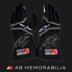 Michael Schumacher signed 2011 gloves worn by Michael for karting. Each hand signed.