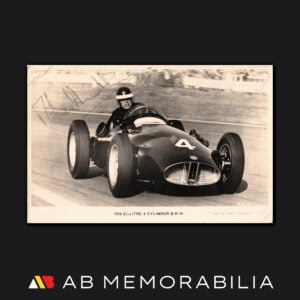 Mike Hawthorn autograph signed photograph. BRM 1956 P25 postcard signed by the 1958 Formula 1 World Champion. Rare Mike Hawthorn memorabilia