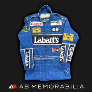 1992 Riccardo Patrese race used Williams F1 suit original FW14B season memorabilia