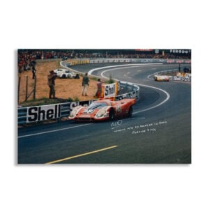 Richard Attwood Autographed Porsche 917K 1970 Le Mans Photograph Race Win shared with Hans Hermann. Exclusively Signed for AB Memorabilia