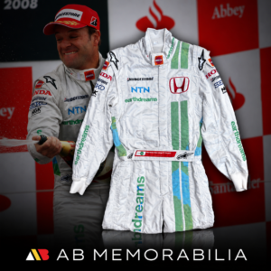 Rubens Barrichello Race Used F1 Suit Honda 2008 Memorabilia