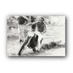Steve McQueen Original Photographic Production Still - 'On Any Sunday' - Riding Husqvarna 400 Cross