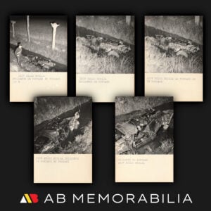 Alfonso de Portago Mille Miglia 1957 crash photographs. Ferrari 335S. Chassis 0646