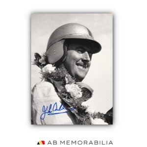 Vintage photograph signed by Jack Brabham Cooper Climax T53. Brabham autograph memorabilia