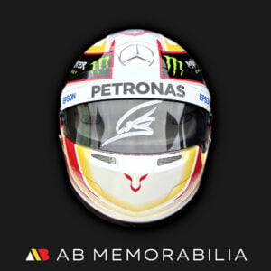 Lewis Hamilton 2015 Helmet Signed in silver on visor. Bell half scale replica authentic and certified
